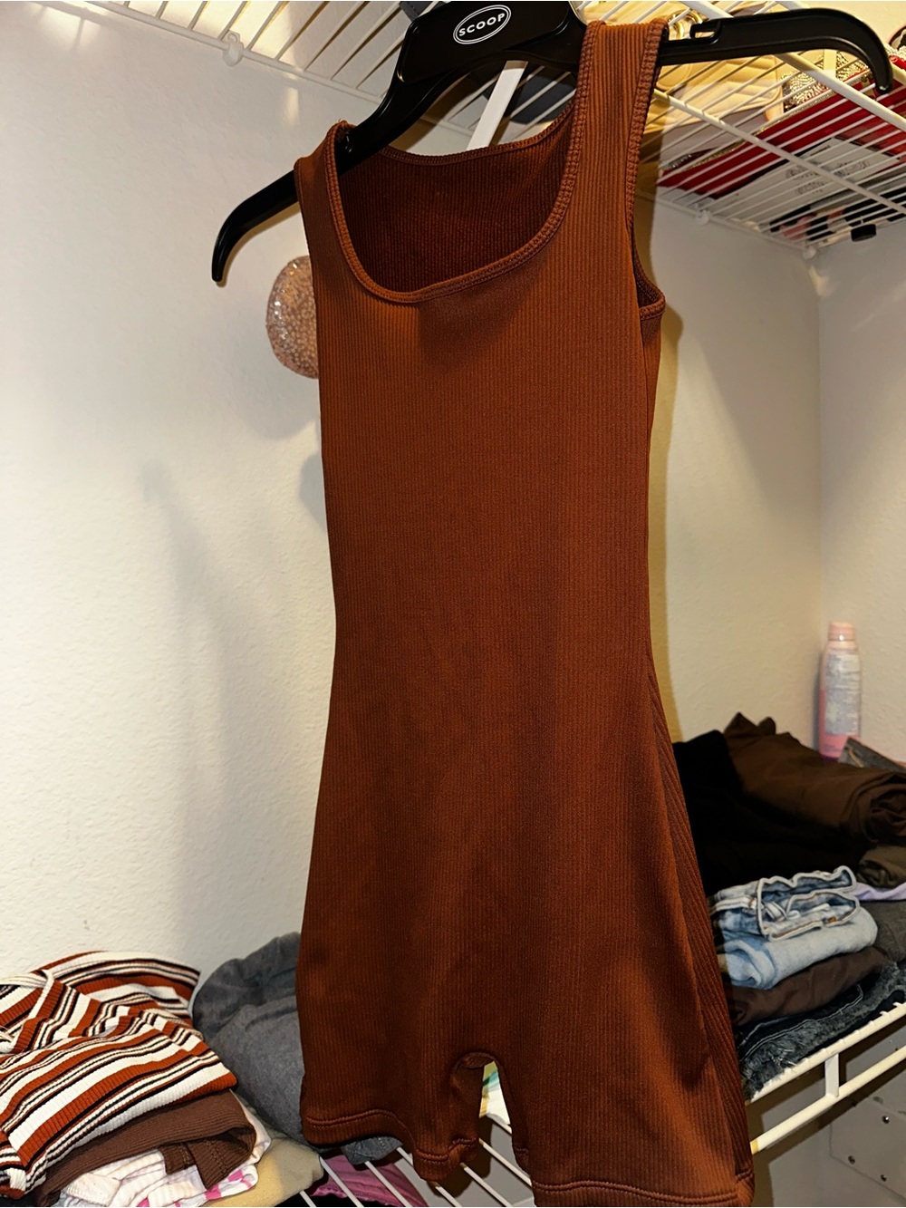 wild fable Rust Ribbed Tank Romper